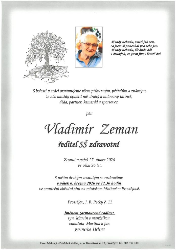 smuteční oznámení